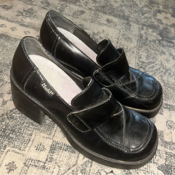 Mudd 90s/y2k  vintage Black Platform Loafers - Picture 1 of 5